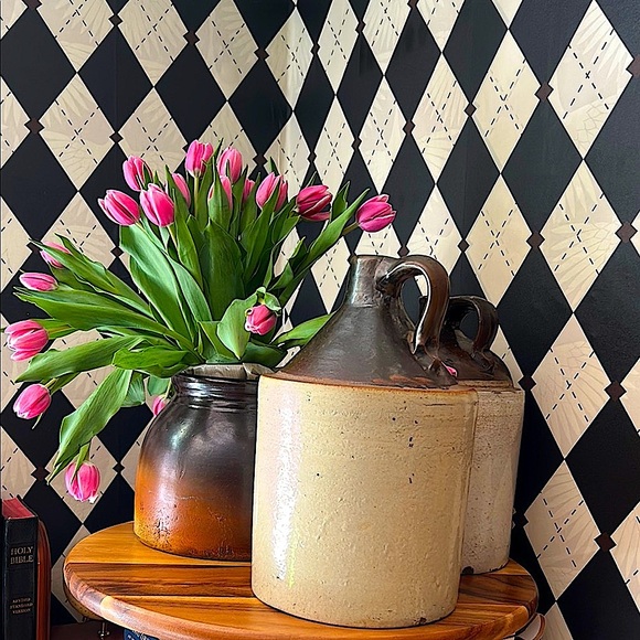 Antique Stoneware Crock Vase | Rustic Ombré Glaze | Primitive American Pottery - Picture 15 of 17